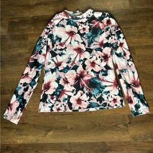 Albion Pink and Green Floral Rash Guard